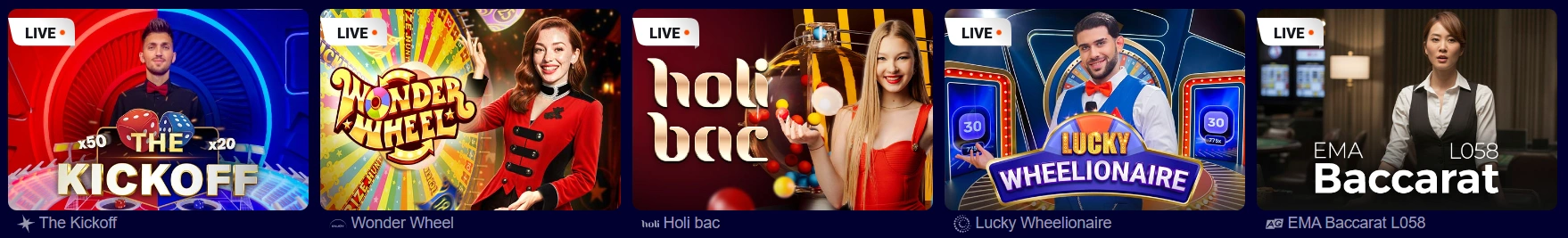 Live dealer casino tables